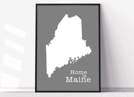 Maine Map Wall Art, Maine Modern Map Poster Print, City Map Wall Decor, Maine State Poster, Office Wall Decor, Kids Family Room Wall Art - 24x36
