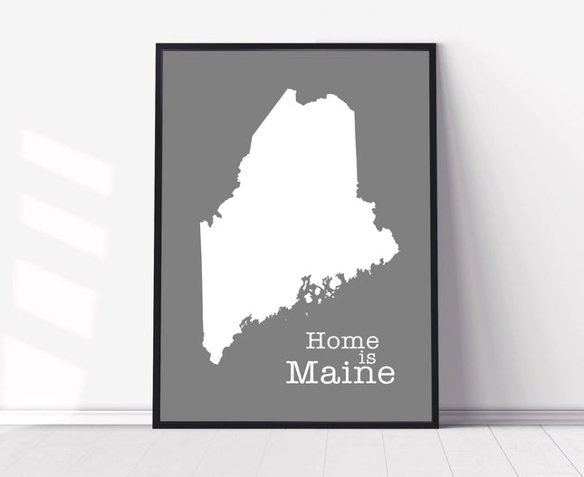 Maine Map Wall Art, Maine Modern Map Poster Print, City Map Wall Decor, Maine State Poster, Office Wall Decor, Kids Family Room Wall Art - 24x36
