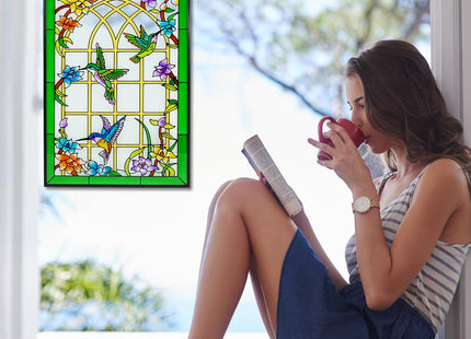 Viveta Hummingbird Stained Glass Window Hanging, Suncatchers