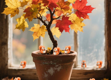 FCKLVMC 50 Pcs Mini Squirrel Figurines, 2.1 x 1.4cm Resin Squirrel Decor Bulk