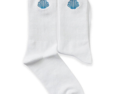 KGHYT Cute Seashell Crew Socks, Embroidered Beach Socks, Coastal Gifts