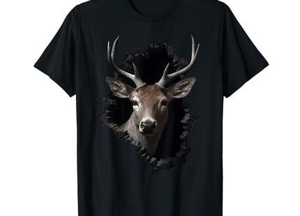 Deer Artwork Wall - Animal Deer T-Shirt, Men, Black, 3X-Large