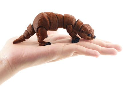 Maxdecoer 3D Printed Articulated Sea Otter Toy, Flexible Otter Desk Pet, Movable Animal Figurine for Stress Relief, Desktop Decor, Gift for Otter Lovers