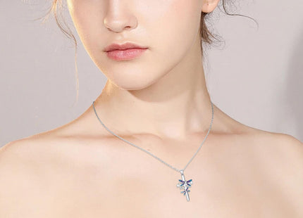 OHAYOO Dragonfly Cross Necklace for Women, Dragonfly Cross Pendant, Religious Jewelry Gifts