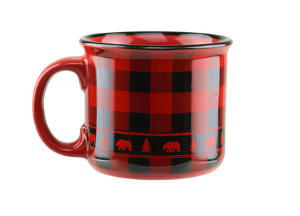 Wilcor Buffalo Plaid Ceramic Campfire Coffee Mug