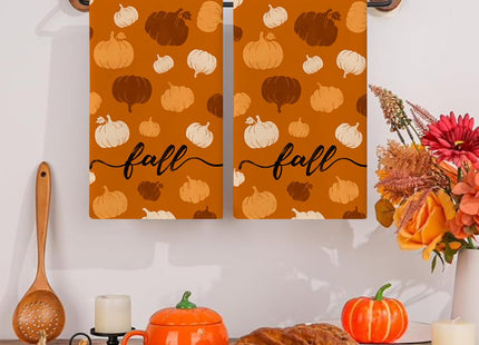 RABUSOFA Orange Pumpkin Fall Kitchen Towels Dish Towels