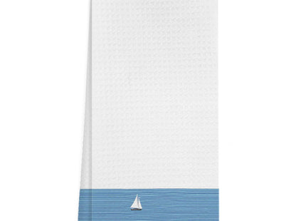 Likjad Nautical Sailboat Kitchen Towels, Blue Lake House Decor,16x24 Inch