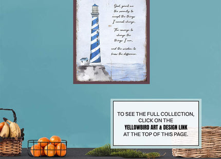 Twelve Steps and Twelve Traditions Wall Art - Serenity Prayer Wall Decor - Lighthouse Decor - Alcoholics Anonymous Picture - AA Sobriety Gifts - 12 Steps Decorations Art Prints
