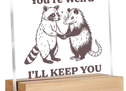 Funny Raccoon Gifts for Friends Besties, Raccoon and Possum Acrylic Plaque