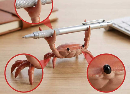 IYHVIXN 3 Packs Desk Crab Pen Holder,Creative Crab Pen Stand Holder,Weightlifting Crabs Penholder Bracket Storage,New Cute Crab-Shaped Pen Holders,Funny Desk Decor for Office Desks,Studio