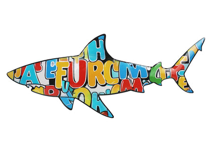 dreamskip 40" Shark Metal Beach Wall Decor Art, Ocean Themed Sea Fish Wall Sculpture, Coastal Outdoor Decor For Garden, Pool, Fence, Patio Indoor