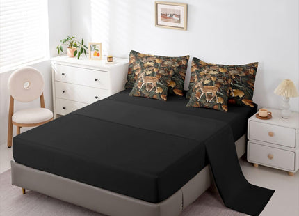 Feelyou Hunting Camo Deer Full Comforter Set with Sheets for Kids Boys Girls Wild Animal Hunting 7 Pieces Bedding Set Realistic Tree Leaves Bed in a Bag Western Cabin Decor Soft Lightweight Microfiber