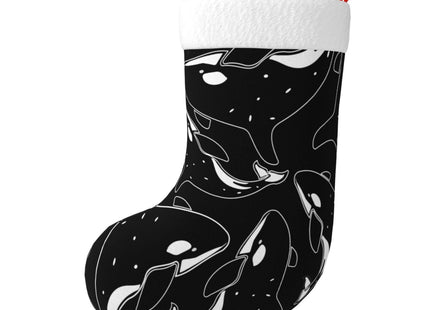 FYCFSLMY Whale Orca Killer Black Large Christmas Stockings, Xmas Tree Fireplace Hanging Decorations for Home Holiday Decor