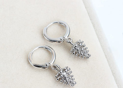 Cute Pinecone Dangle Hoop Earrings for Women