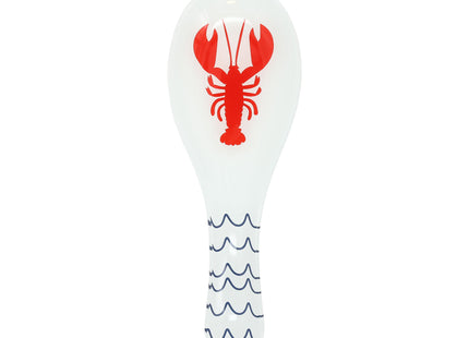 Pavilion - Lobster - Glass 9.25" Spoon Rest Waterfront Lake Boat Beach Ocean Seaside Kitchen Decor