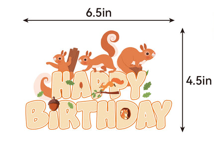 Woodland Animals Squirrel Party Supplies - Includes Squirrel Birthday Banner, Cake Topper, Cupcake Toppers & Balloons for Zoo Animals Themed Party