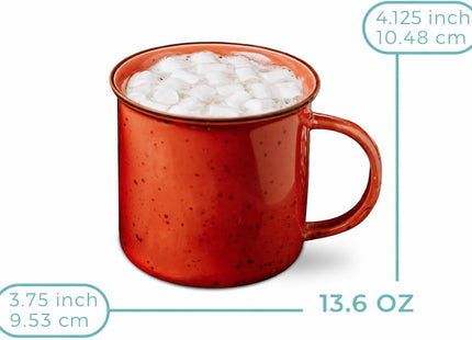 Comfify Speckled Campfire Mugs – Set of 6 – 14 oz – Multicolor