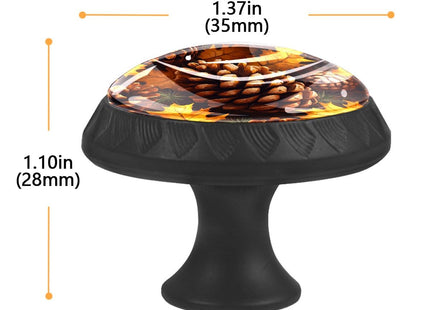 Genhuyiz 4 Pcs Black Cabinet Drawer Knobs Fall Pine Cone Decorative Glass Knobs Pulls for Dressers Cabinets Drawers Kitchen Wardrobe Cupboard Furniture Hardware Handles
