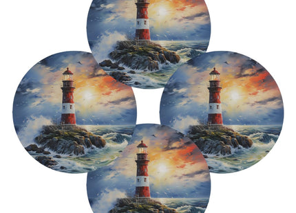 Nautical Lighthouse Round Placemats Set of 4, Table Mats Place Mats