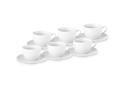 KARACA Seashell Porcelain Turkish Tea Cups & Saucers Set for 6, 200ml