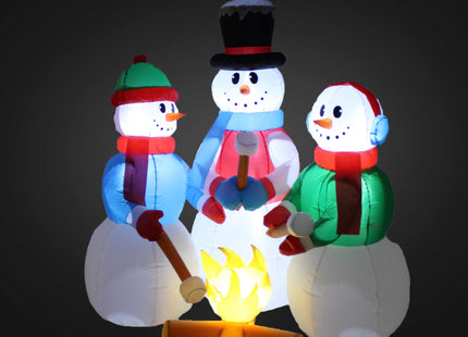 5 FT Christmas Inflatable Snowmen Campfire Roasting Marshmallows