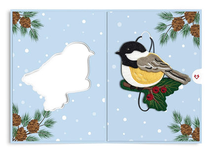 Lovepop Winter Chickadee Christmas & Birthday Card with Notecard & Envelope