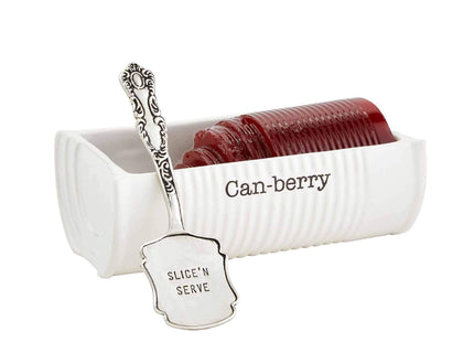 Mud Pie Can-Berry Ceramic Cranberry Serving Dish, Includes Spatula