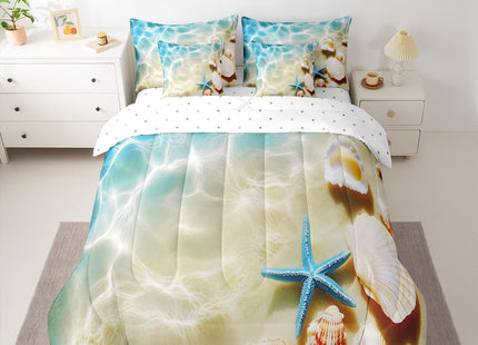 Erosebridal Ocean 7 Piece Bedding Set Queen Beach Comforter Set with Sheets
