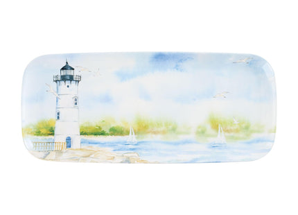 UPware Lighthouse Melamine Serving Tray, 15 x 6.5 Inch Rectangular Serving Platter, BPA Free Food Tray for Party Entertaining