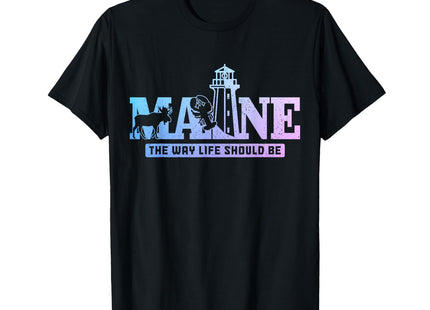 Maine Lighthouse Elk Lobster Pride Vintage Souvenir T-Shirt