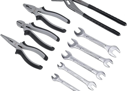 Amazon Basics 65-Piece General Household Home Repair and Mechanic's Hand Tool Kit Set with Storage Case, Portable, Non-Slip Handles, Black