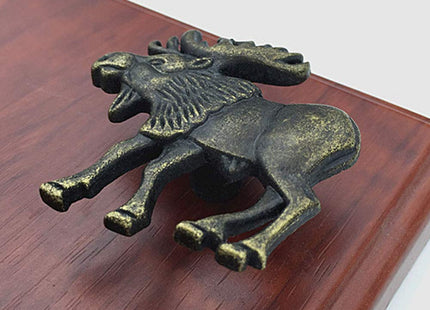 Cabinet Knobs，JfwuHap 6 Pcs Retro Deer Dresser Knobs, Animal Kitchen Cabinet Knobs, Dresser Drawers Cupboards Wardrobes Bookcase Handle for Furniture Home Office Kitchen Bathroom