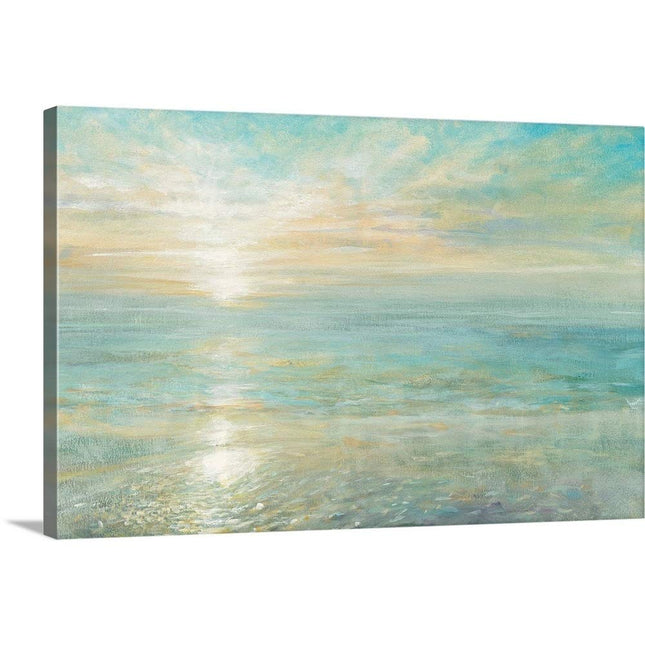 CANVAS ON DEMAND Sunrise Canvas Wall Art Print Coastal, Contemporary, Home Decor, Ocean Artwork, 18" x12in