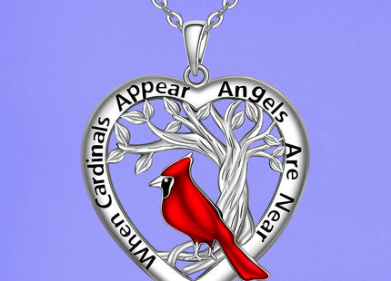 Cardinal Necklace Gifts for Women Mom Sterling Silver Red Cardinal Necklace