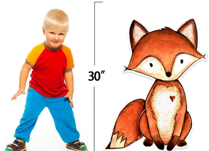 Woodland Animals Cutouts, 40inch Bear Deer Fox Shape, Stand Up Foam Board for Woodland Party Backdrop or Baby Shower Birthday Decorations (Fox)