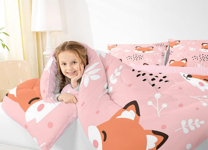 Feelyou Cartoon Fox Bedding Set Cute Fox Printed Comforter Set Nature