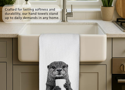 Threegoat Cute Otter Kitchen Towels 1 PCS, Funny Otter Gifts for Women, Otter Decor Hand Towels for Bathroom, Cute Animal, Women, Pet Owners Housewarming-A23