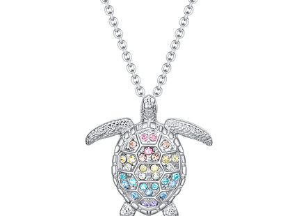luomart Rainbow Animal Sea Turtle Necklace Gifts for Girls,Turtles Pendant Jewelry for Women Teen Girls (Rainbow Sea Turtle)