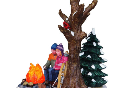 Lemax Christmas Village Staying Warm Campfire Snowshoes