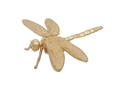 Tricune Gold Dragonfly Sculpture Solid Metal Insect Ornament Mini Insect Figurine for Home Office Garden Desktop Decor (Dragonfly)