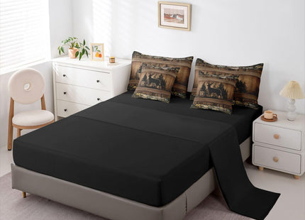 Erosebridal 7 Piece Rustic Deer Queen Comforter Set with Sheets Farmhouse Cabin Bedding Sets | for Kids Boys Teen Men Hunting Wildlife Deer Theme Bed in A Bag Country Lodge Western Bed Set Brown