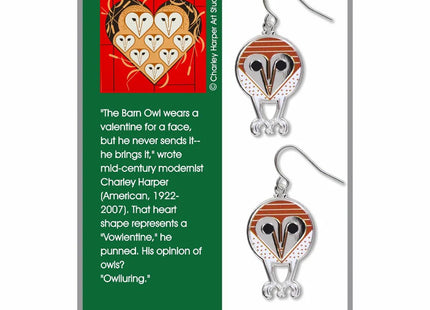Charley Harper Barn Owl Earrings