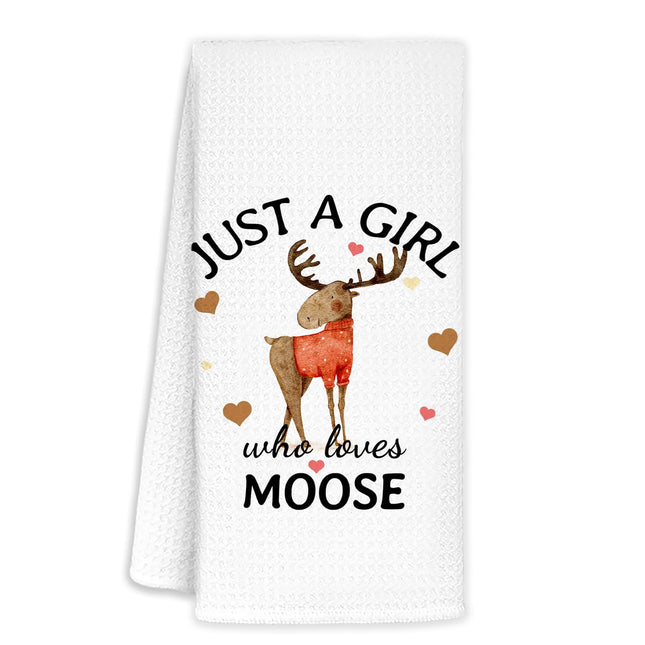 Jvpke Moose Dish Towels for Kitchen Bathroom, Moose Decor, Moose Gifts for Moose Lover Women, Moose Kitchen Decorative Towels 16×24 Inch