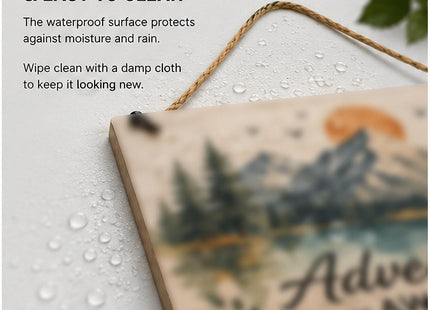AFGD Western Kitchen Decor Wooden Sign Plaque/Wooden Board & Aesthetic Desk Accessory - Small Decor For Shelves | No Entry, Maine Coastal Lighthouse Serenity