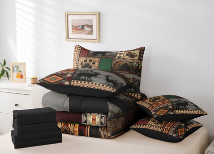 Feelyou Rustic Cabin Bear Deer Comforter Set with Sheets 7 Piece Twin Size Wild Animal Bedding Set for Kids Boys Girls Hunting Theme Bed in a Bag Western Farmhouse Room Decor Soft Microfiber