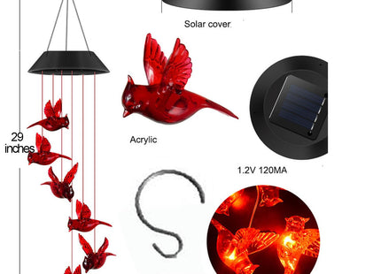 Cardinal Solar Wind Chimes for Outside, Christmas Cardinal Gifts for Women