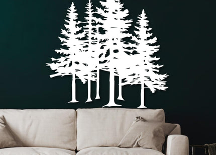 Mimiso Metal Pine Tree Wall Art,Pine Tree Decor,Wall Decorations for Living Room,Bedroom,Nature Forest Metal Decor (Black,19"×16")