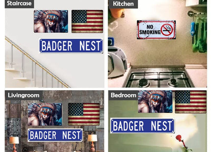 Squirrel Crossing Sign Metal Tin Sign 4x16 Inch