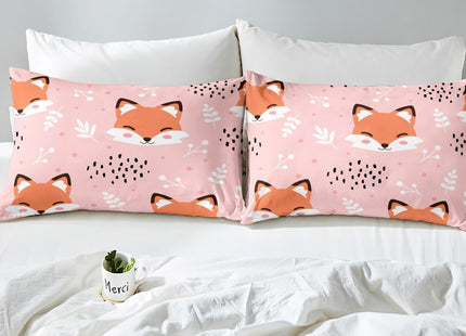 Feelyou Cartoon Fox Bedding Set Cute Fox Printed Comforter Set Nature