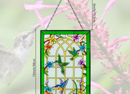 Viveta Hummingbird Stained Glass Window Hanging, Suncatchers